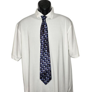 Men's Merona Blue Brown Geometric Silk Tie One Size